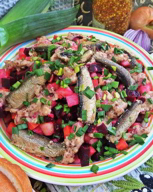 Винегрет со шпротами