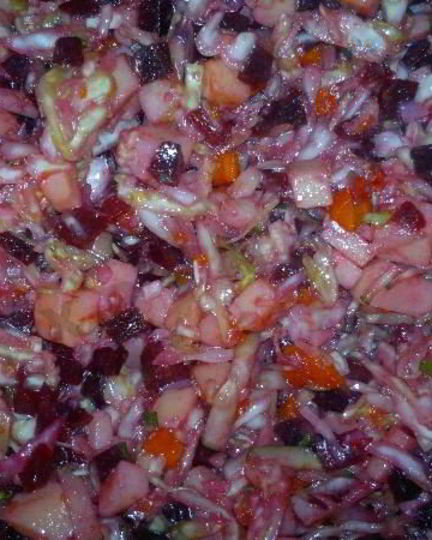 Рецепт винегрета со свежей капустой и огурцом