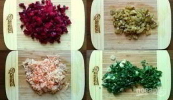 винегрет в тарталетках