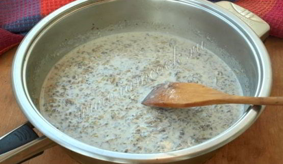 сливочный соус с грибами