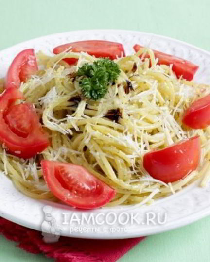 Рецепт спагетти с соусом песто
