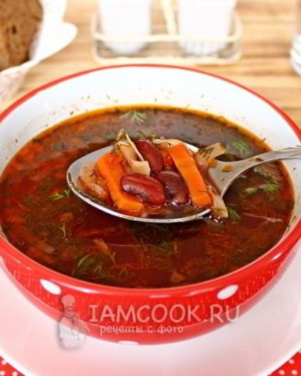 Рецепт борща без картошки с фасолью
