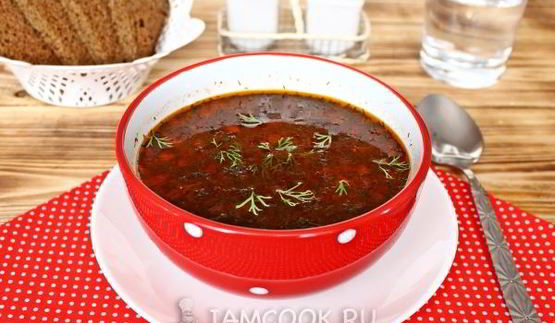 борщ без картошки с фасолью