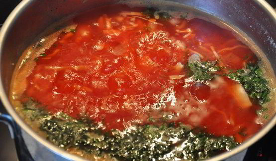 борщ на говяжьем бульоне