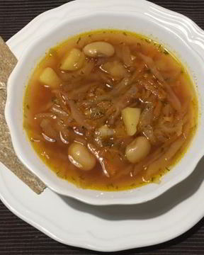 Борщ постный с фасолью