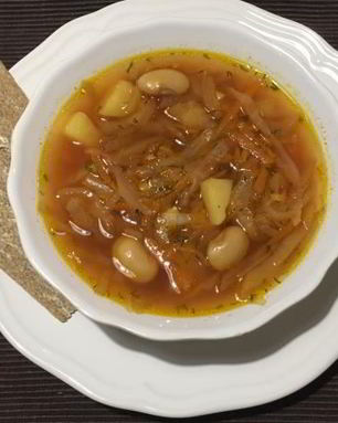 Борщ постный с фасолью
