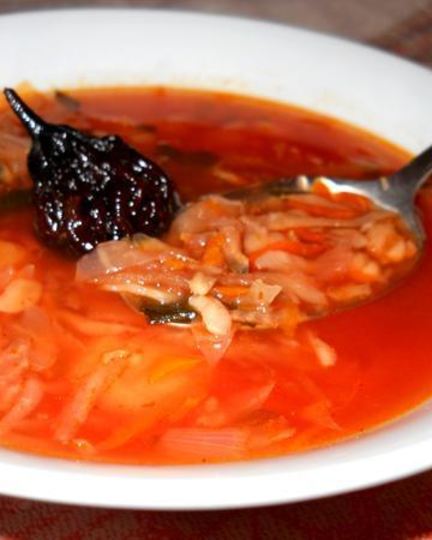 Рецепт борща постного с килькой и грушами