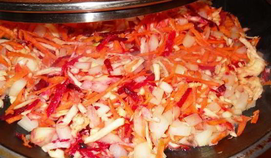 борщ постный с килькой и грушами