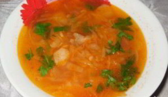 борщ с фасолью и мясом