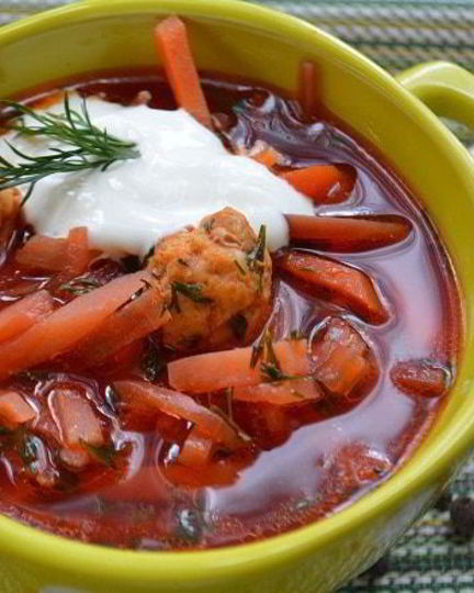 Рецепт борща с фрикадельками