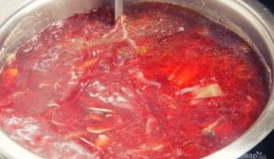 борщ с грибами и черносливом