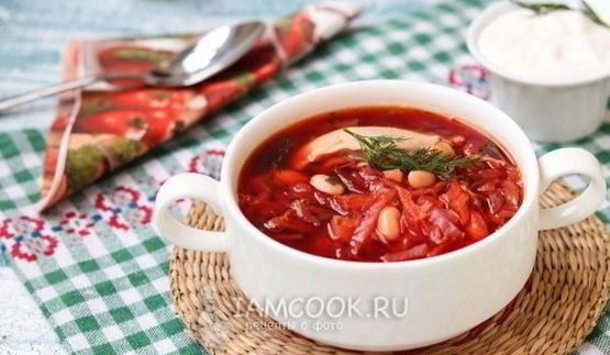 борщ с курицей и фасолью