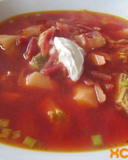 Рецепт борща со свининой