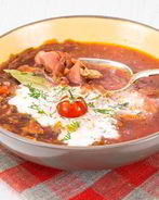 Чечевичный постный борщ