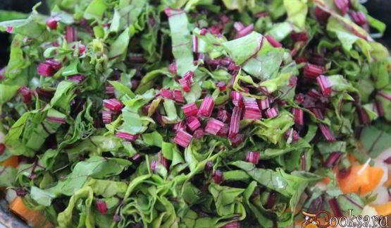 летний борщ со свекольными листьями