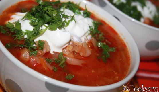 вкусный борщ на домашней курице