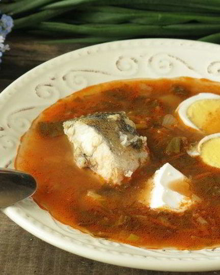 Рецепт зеленого борща с судаком