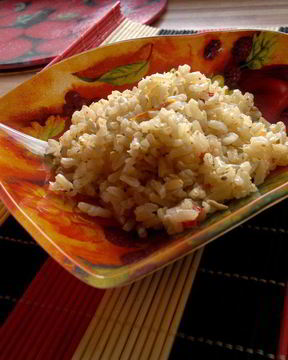 Бурый рис на курином бульоне