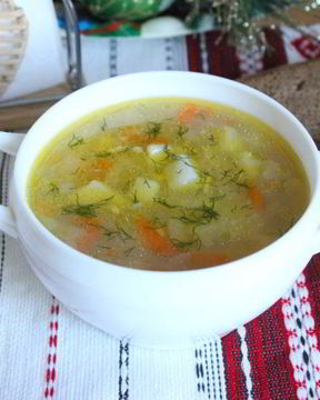 Перловый суп на курином бульоне