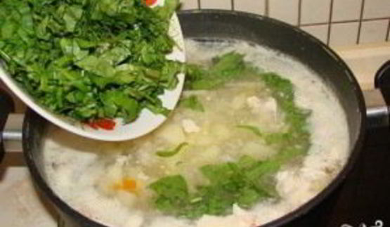 щавель на курином бульоне