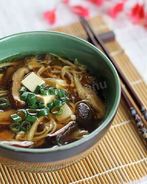 Суп на грибном бульоне с сыром с вермишелью