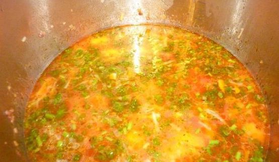 суп на курином бульоне с мускатной тыквой и луком