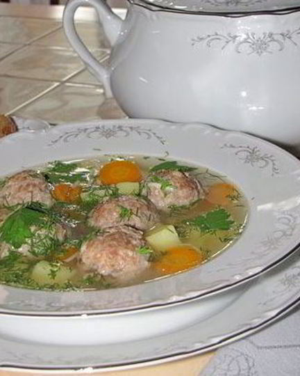 Рецепт супа с фрикадельками на курином бульоне