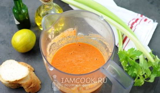 гаспачо с печенью трески