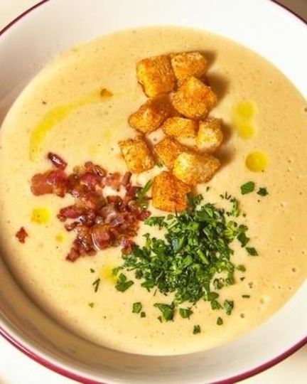Рецепт горохового крема суп с беконом