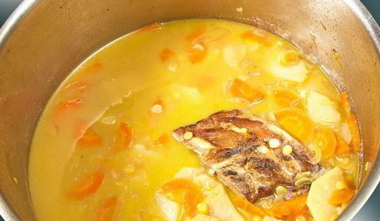 гороховый крем суп с беконом