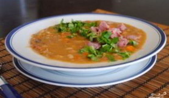 гороховый суп из свиной рульки