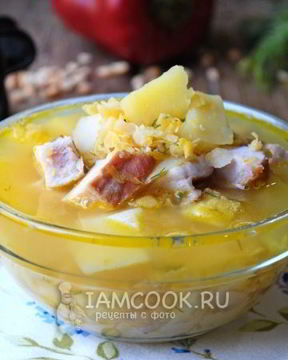 Гороховый суп с копченой курицей