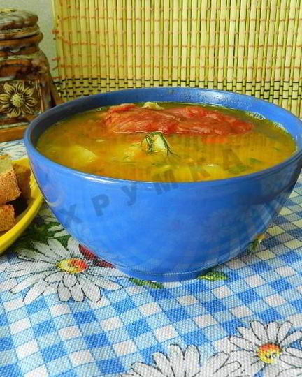 Рецепт горохового супа с копчеными ребрышками в мультиварке