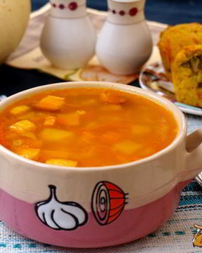 Гороховый суп с тыквой