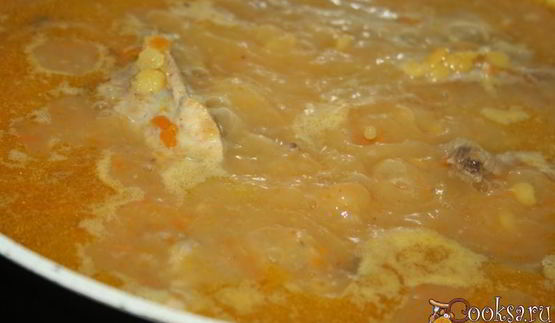 гороховый суп со свиными ребрышками