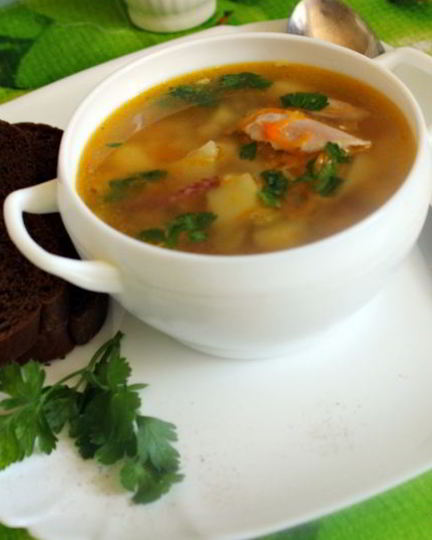Рецепт куриного супа с зеленым горохом и чечевицей бобовый дуэт