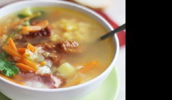 суп гороховый с копчеными ребрышками