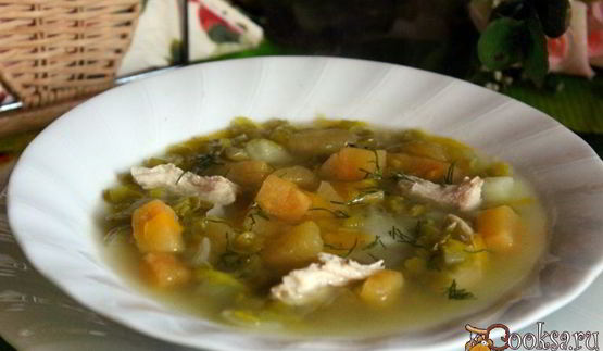 суп из зеленого гороха с репой