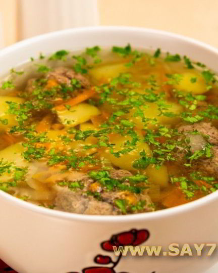 Рецепт картофельного супа с фрикадельками