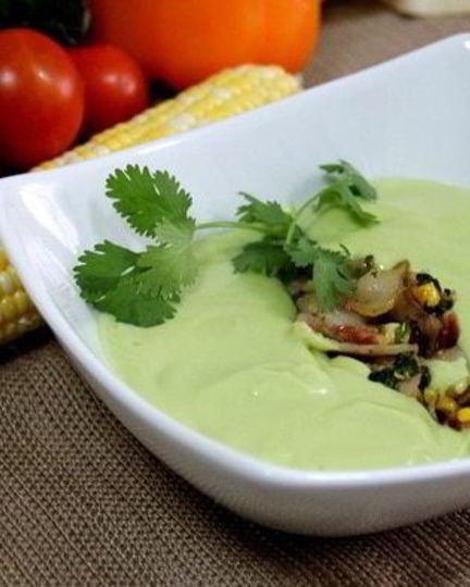 Рецепт холодного супа из авокадо с начинкой