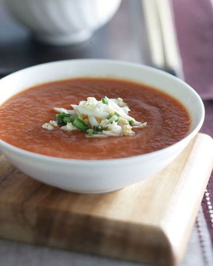 Рецепт холодного томатного супа со сладким перцем и чили
