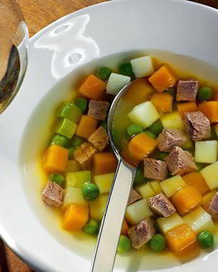 Холодный тыквенный суп с говядиной