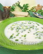 Окрошка без мяса с красной икрой