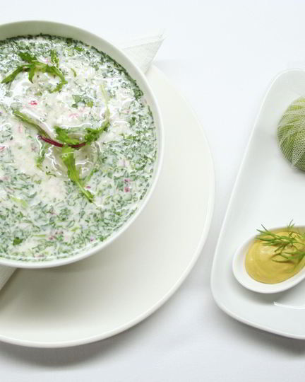 Рецепт окрошки на айране