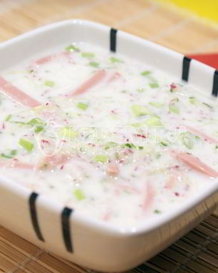 Окрошка на кефире и минералке