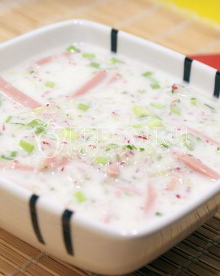 Рецепт окрошки на кефире и минералке