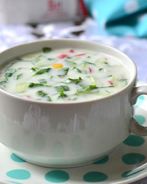 Окрошка на кефире с щавелем