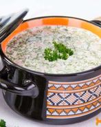 Окрошка на сыворотке с колбасой