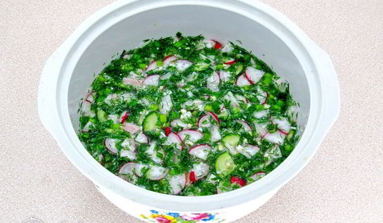 окрошка на сыворотке