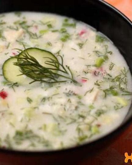 Рецепт окрошки на тане с курицей